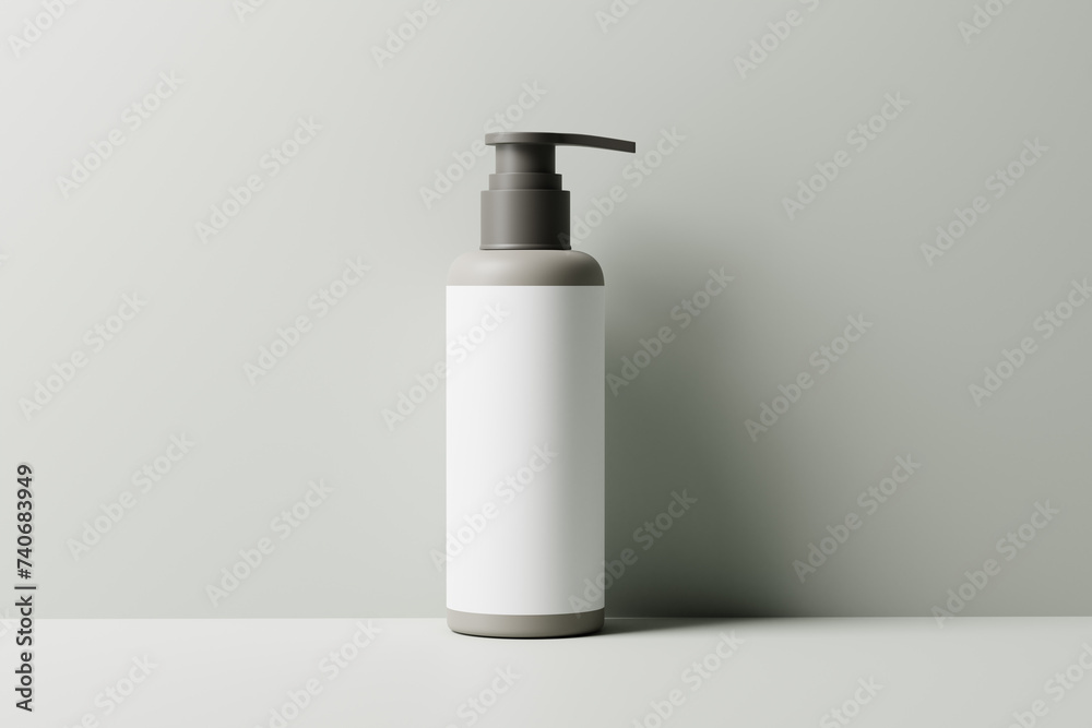 Greige Plastic Pump Bottle Mockup Greige Plastic Pump Bottle Mockup