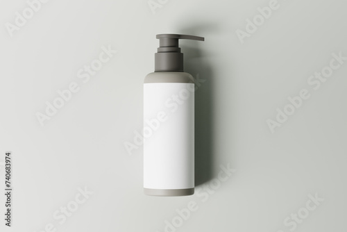 Greige Plastic Pump Bottle Mockup