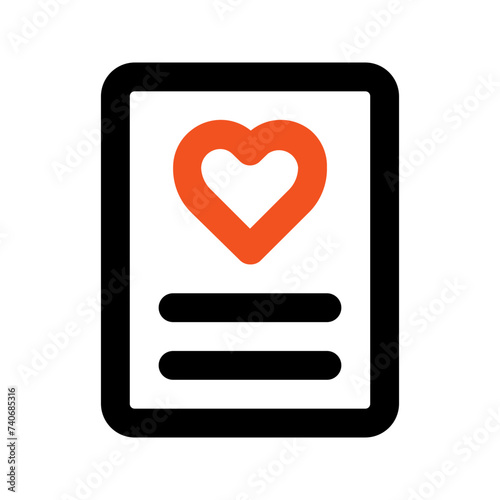 love letter line icon