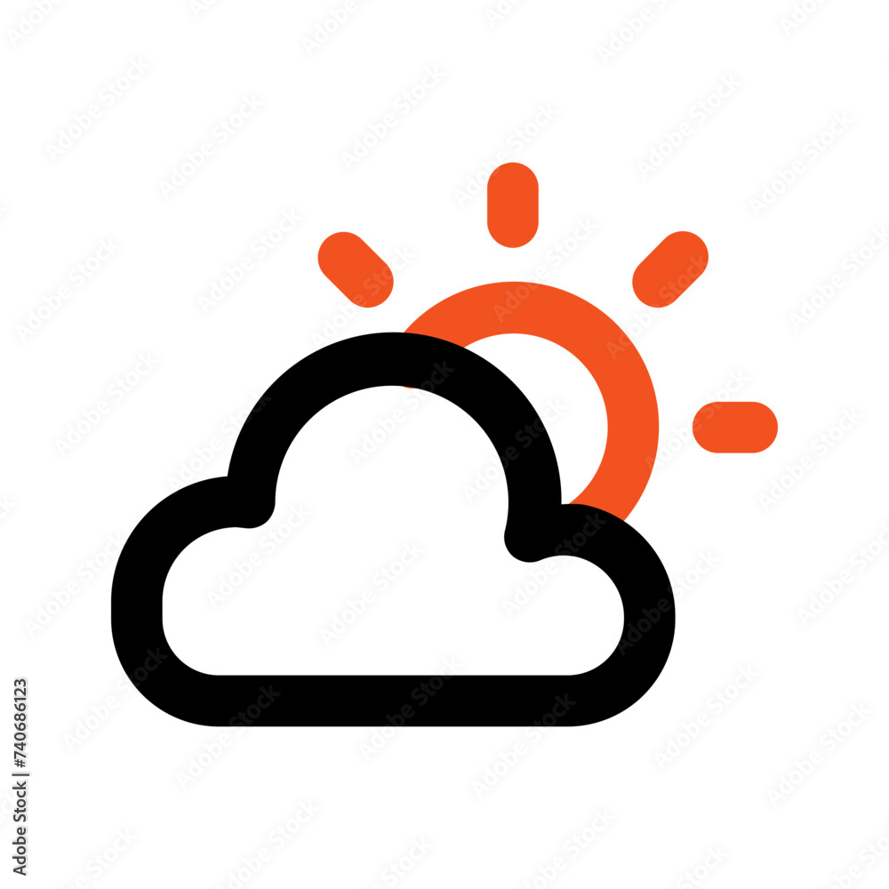 partly cloudy line icon partly cloudy line icon