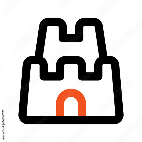 sand castle line icon