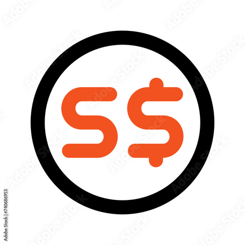 singapore dollar line icon