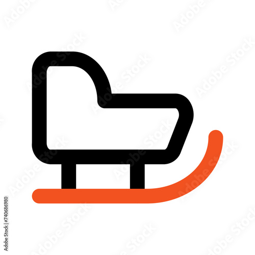 sledding line icon