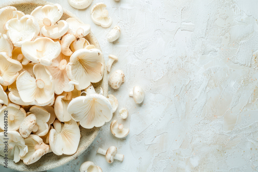 Fresh champignon mushrooms on white. Fresh champignon mushrooms on white.