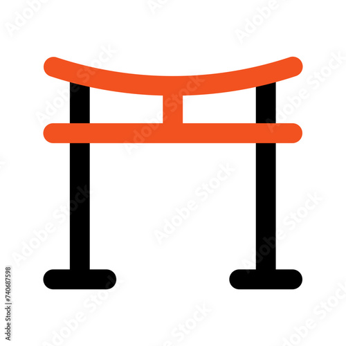 torii gate line icon