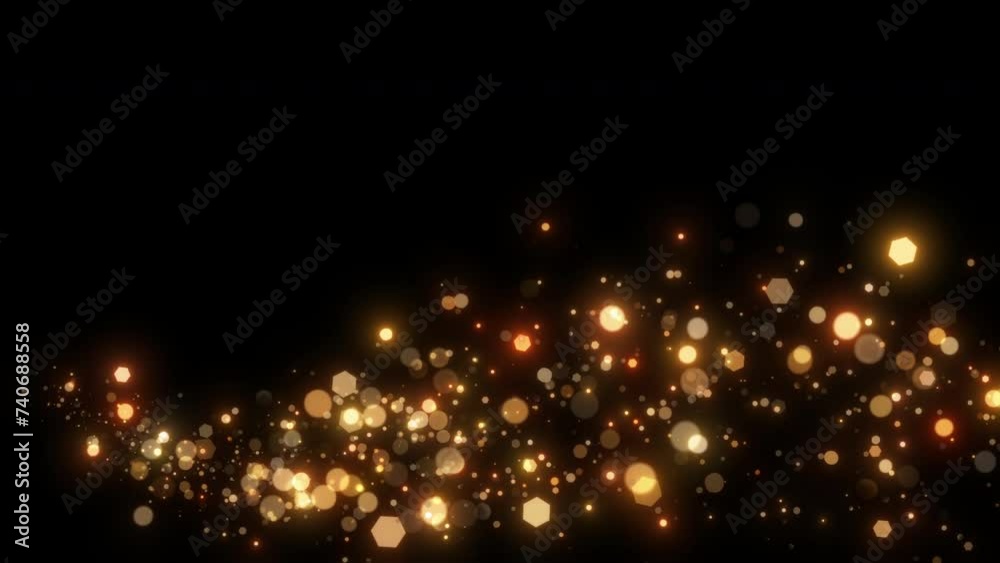 flying sparkles magic gold dust particles animation