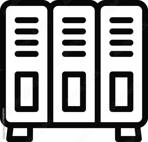 Skating locker icon outline vector. Icehouse sport. Storing clothing wardrobe