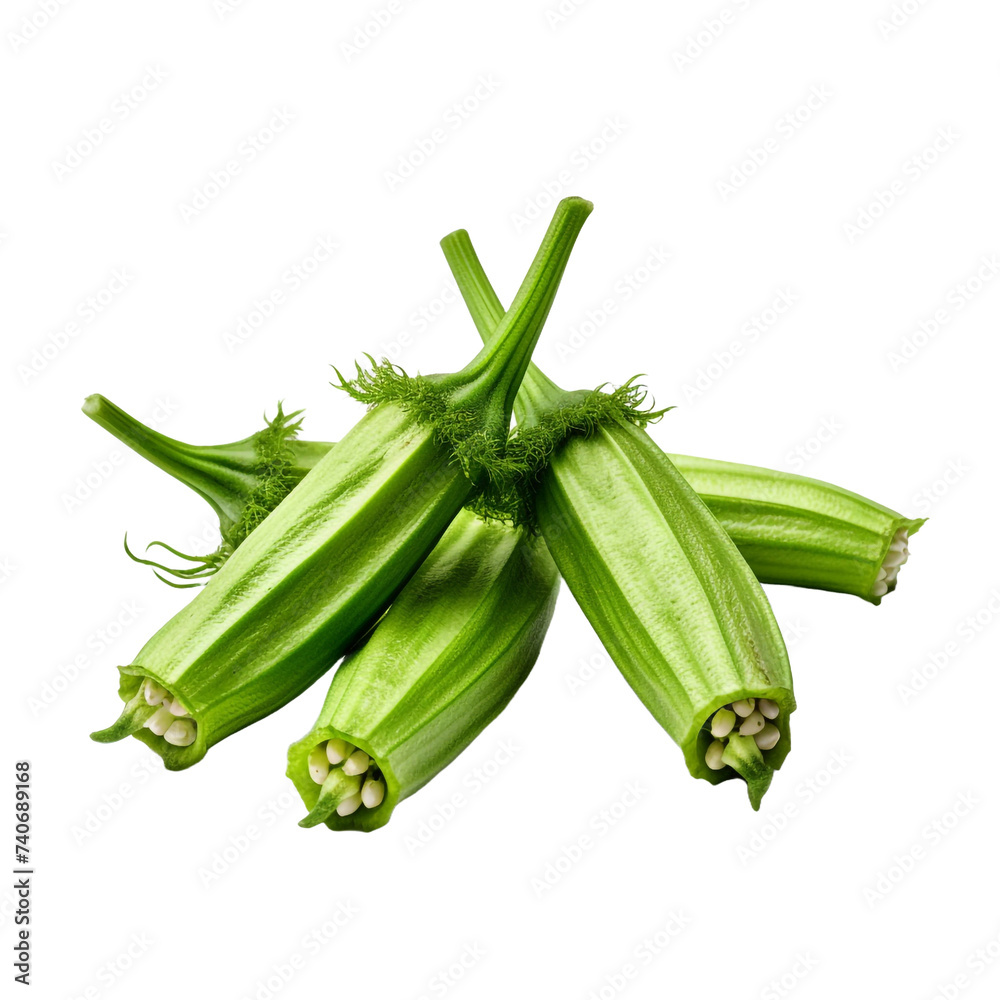 Okra isolated on transparent background Okra isolated on transparent background