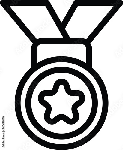 Hockey medal icon outline vector. Ice sport champion. Ice rink skating