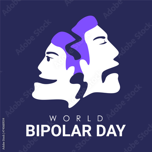 vector world bipolar day poster template