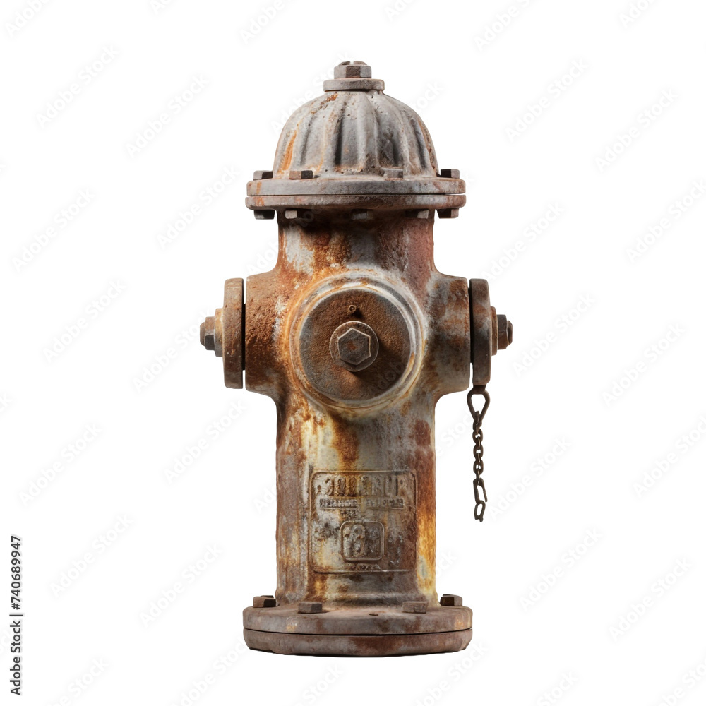Old and rusty fire hydrant isolated on transparent background Old and rusty fire hydrant isolated on transparent background