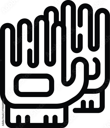 Skating gloves icon outline vector. Ice hockey sport. Winter icy activity equipment