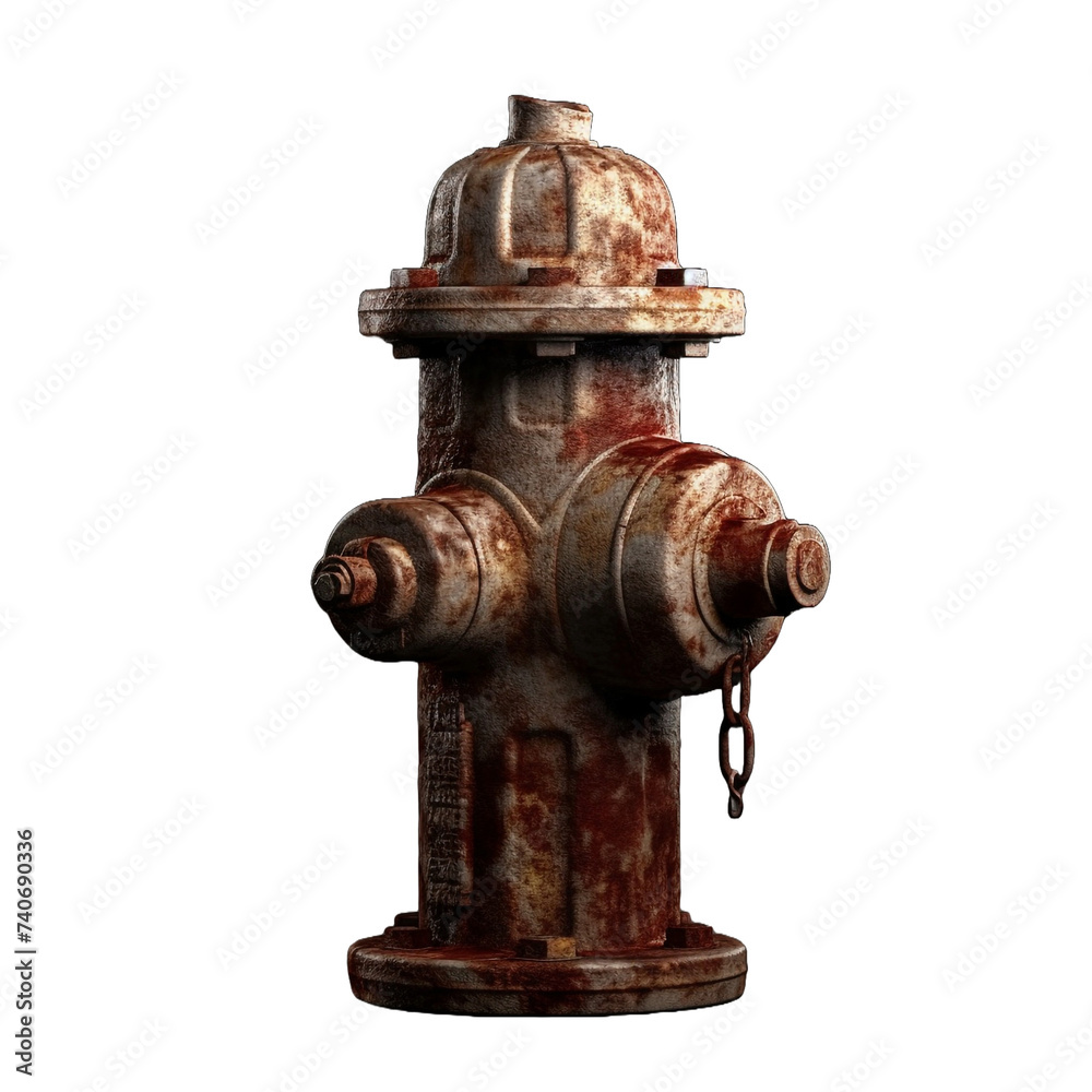 Old and rusty fire hydrant isolated on transparent background Old and rusty fire hydrant isolated on transparent background