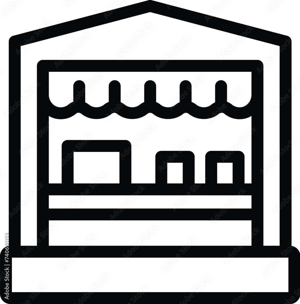 Ice skating rental stand icon outline vector. Icehouse winter activity. Skaters athletic equipment Ice skating rental stand icon outline vector. Icehouse winter activity. Skaters athletic equipment