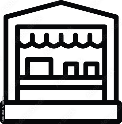 Ice skating rental stand icon outline vector. Icehouse winter activity. Skaters athletic equipment