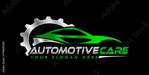 auto repair vector logo badge emblem design template isolated on black background