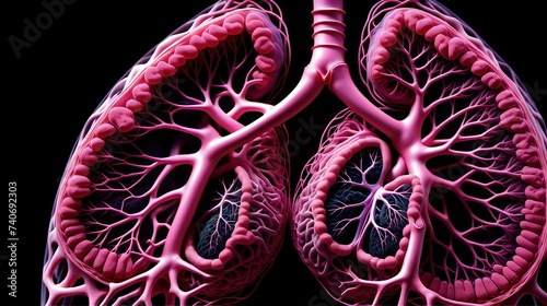 A medical illustration of the respiratory system