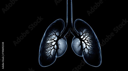 A medical illustration of the respiratory system photo
