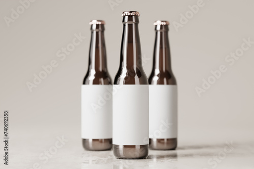 North American Longneck (or ISB) Style Beer Bottle Mockup photo