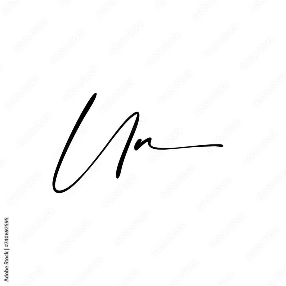 A hand-drawn signature logo design template A hand-drawn signature logo design template