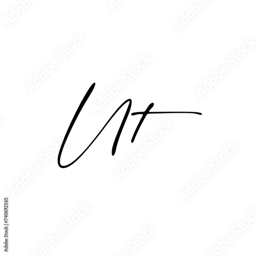 A hand-drawn signature logo design template © Namra