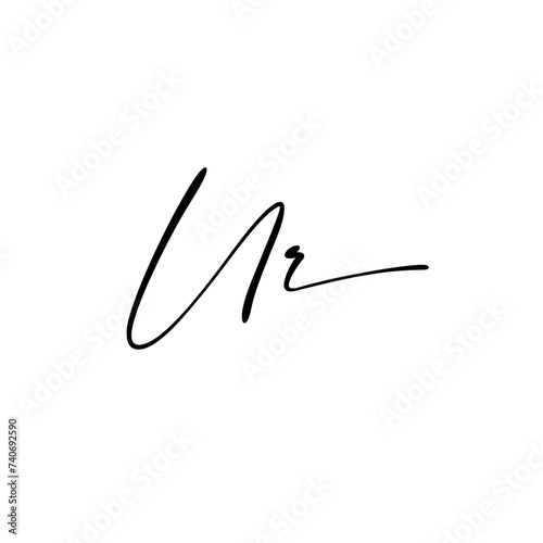 A hand-drawn signature logo design template © Namra