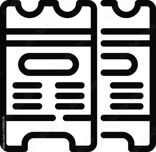 Ice skating tickets icon outline vector. Winter sport icehouse. Skaters rental pavilion