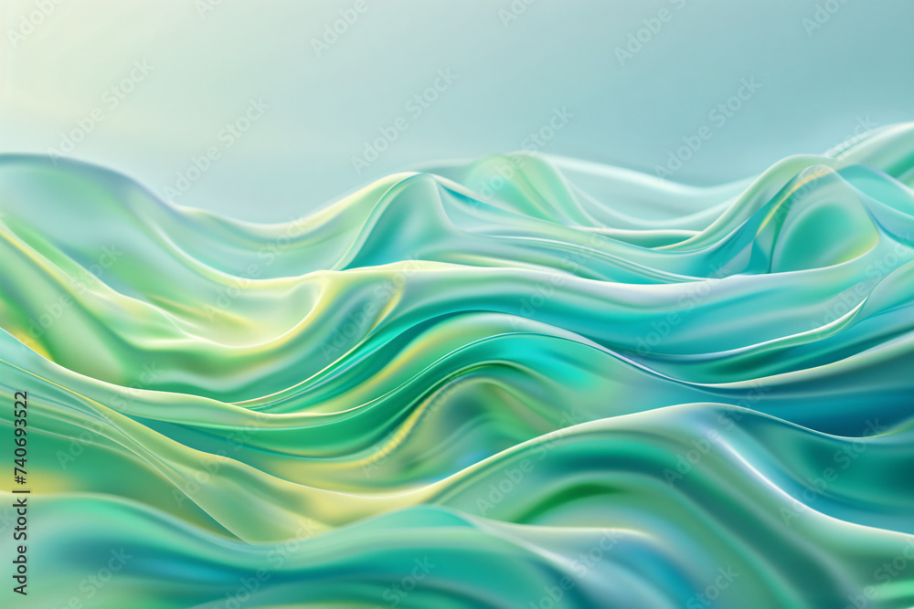 Fototapeta premium Backdrop illustration with abstract, soft 3d waves, wallpaper, background