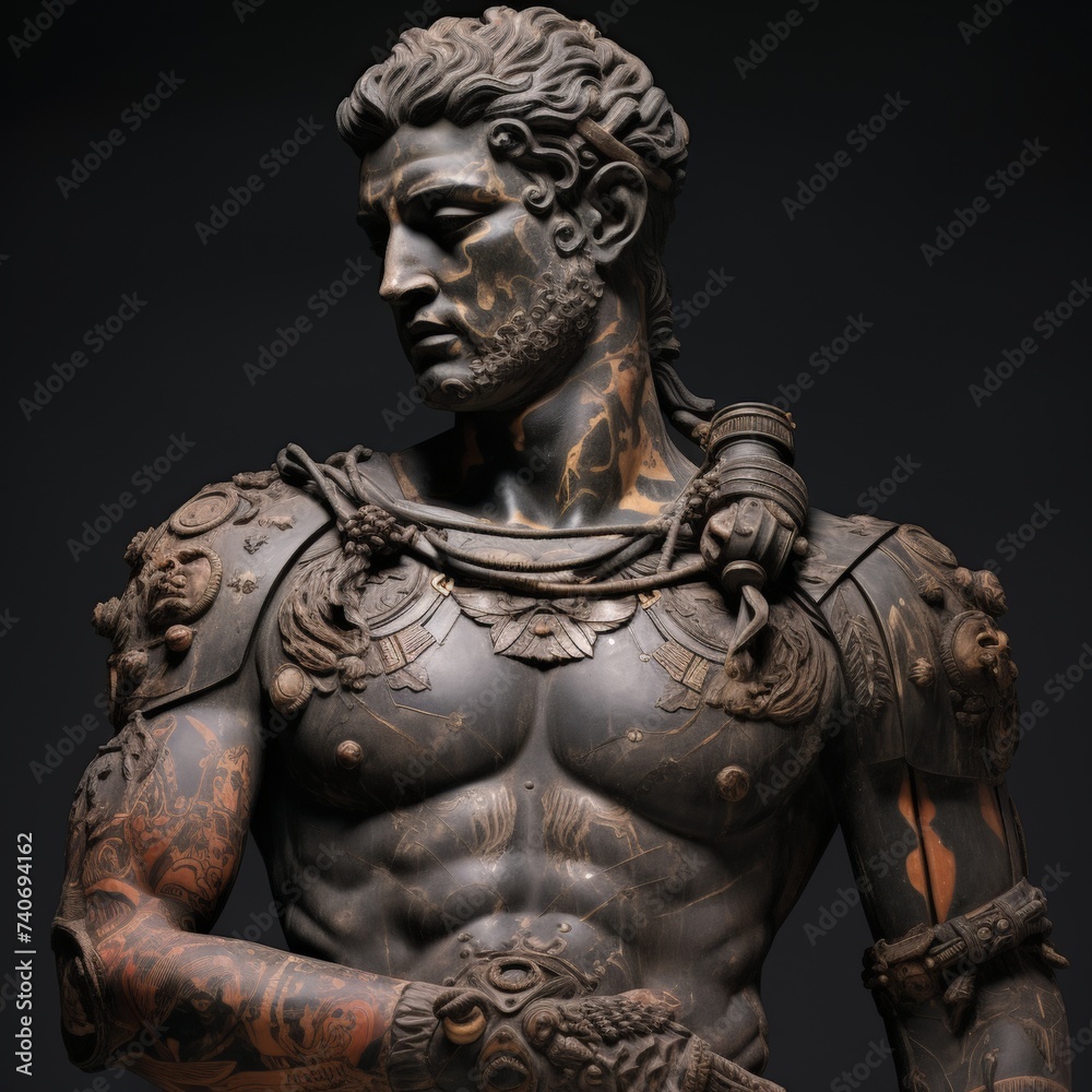 Ancient Roman Statue with Tattoos