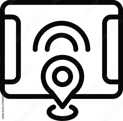 Ice rink city location icon outline vector. Winter sport entertainment center. Icy frozen surface for skating