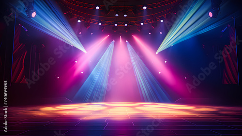 Opera spotlight  bright theater stage and vibrant background