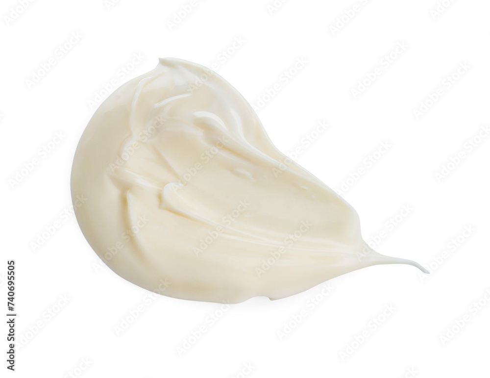 Tasty fresh mayonnaise sauce isolated on white Tasty fresh mayonnaise sauce isolated on white