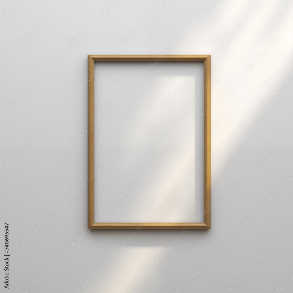 Vertical Brown Wooden Frame Picture Mockup Isolated Hanging on White Wall HD Vertical Brown Wooden Frame Picture Mockup Isolated Hanging on White Wall HD