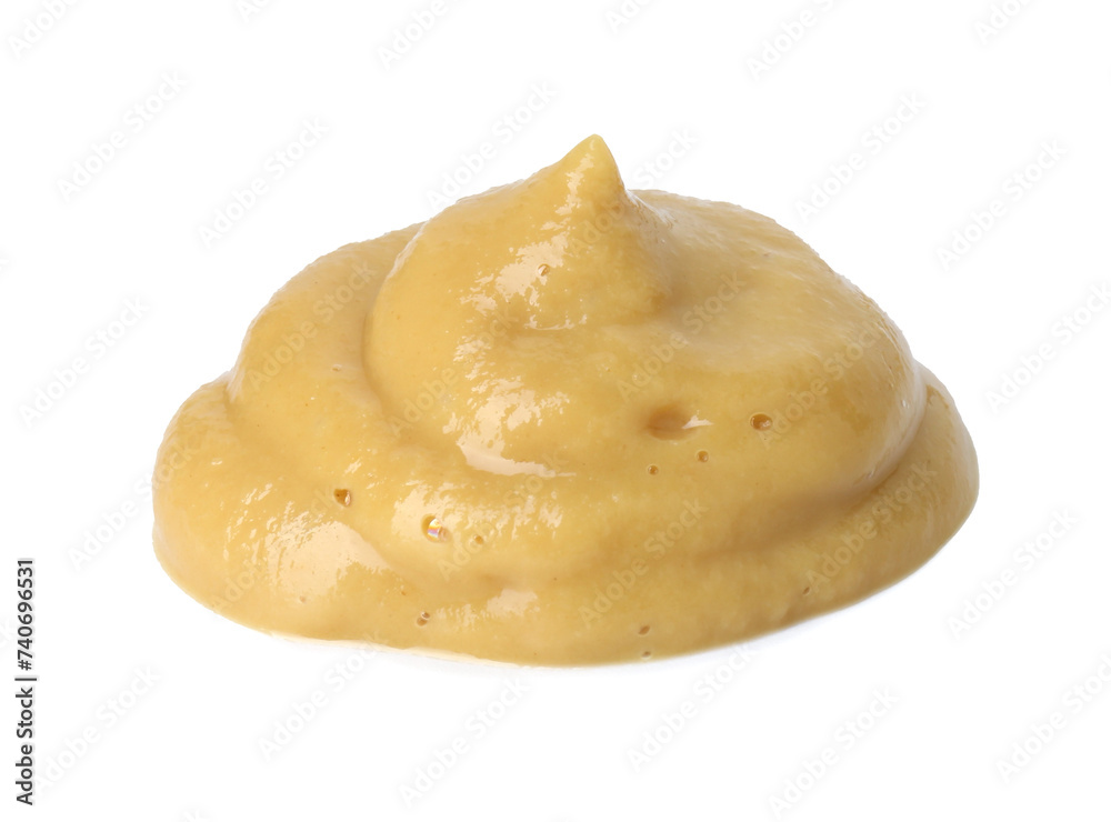 Fresh tasty mustard sauce isolated on white Fresh tasty mustard sauce isolated on white
