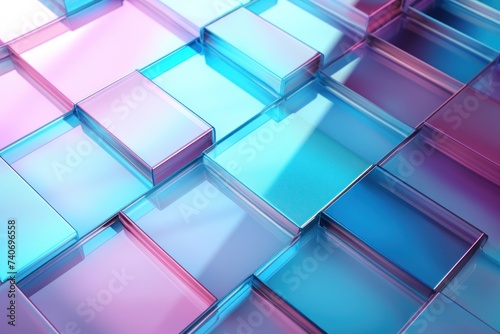 abstract glass tiles background color : blue, pink, green