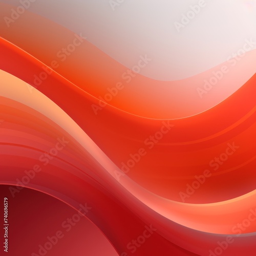 Abstract geometric fluid red orange color gradient on gray background