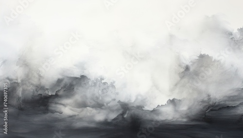 an abstract painting in black and white