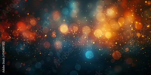 Colorful Bokeh Light Effect Background, Abstract bokeh lights on dark blue background , 
 photo