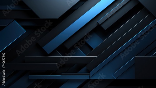 black and blue abstract background with geometric shapes