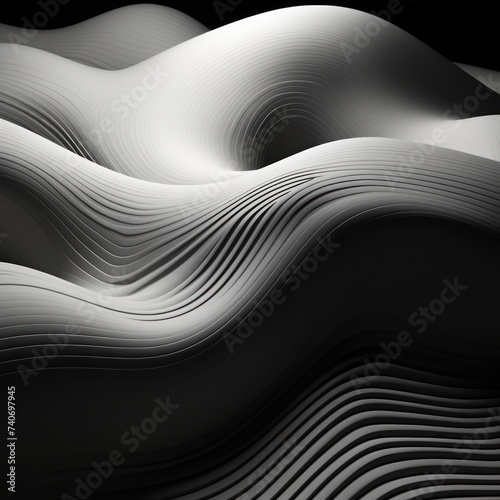 black and white sheet of papers in a modern style abstract structure