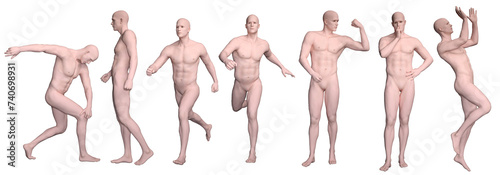 3D Render : Portrait of  silicone texture male dummy character is standing, posing his body with common daily gesture, PNG transparent