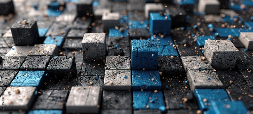 background of blue and white blocks