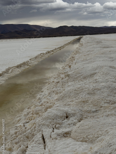 Lithium brine evaporation ponds in the altiplano in Jujuy Province, Argentina