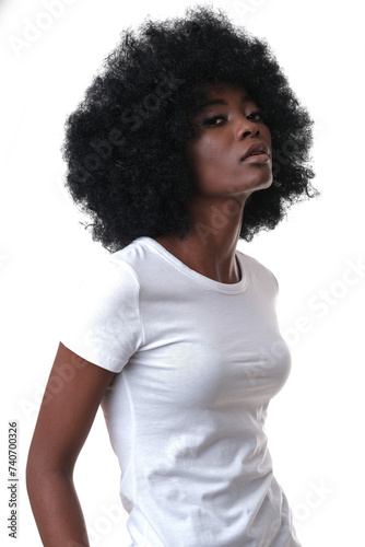 Beautiful woman with afro hair style.