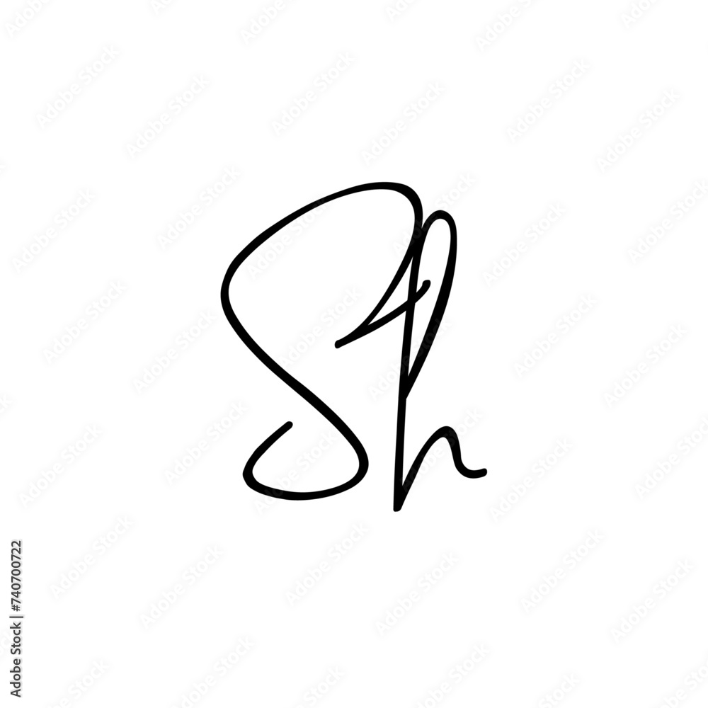 A hand-drawn signature logo design template A hand-drawn signature logo design template