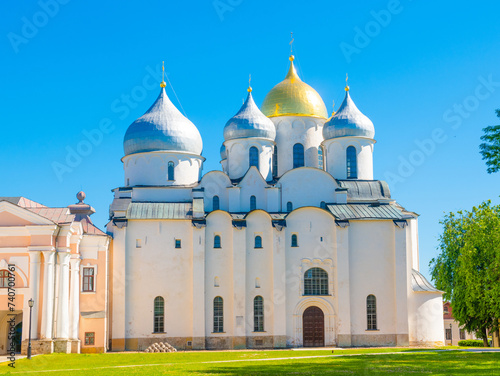 Cathedral of St. Sophia in sunny summer day. Novgorod Detinets (Novgorod Kremlin). Veliky Novgorod. Russia photo