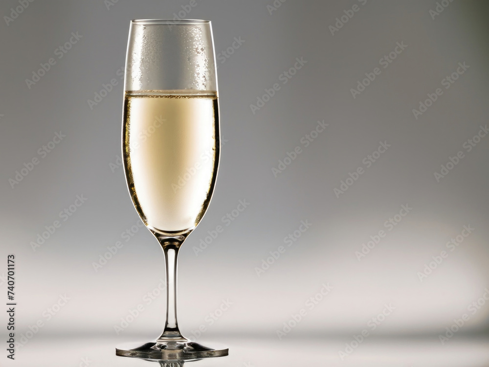 glass of white wine, flute of champagne, 