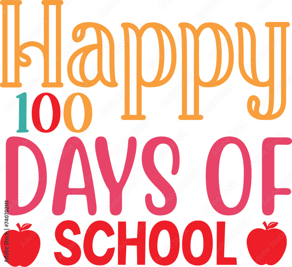 Obraz premium happy 100 days of school