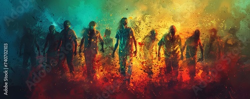 Zombie Apocalypse Abstract: Confronting Survival Instincts.