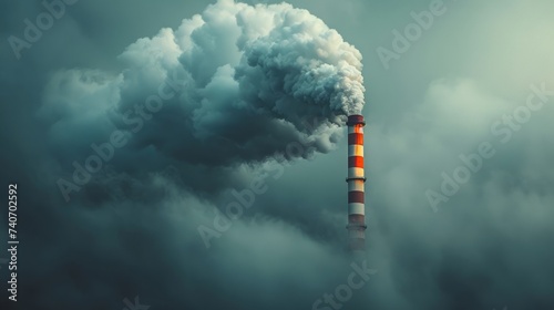 A symbolic representation of reducing CO2 emissions advocating for sustainable practices and clean energy sources photo